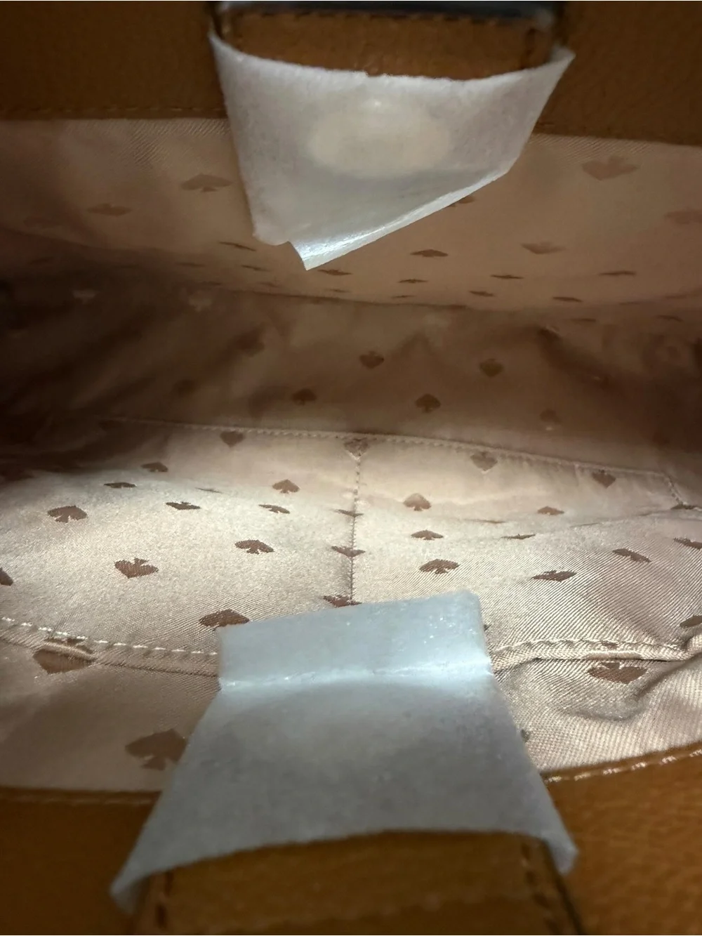 Kate Spade Solid Caramel Leather Handbag